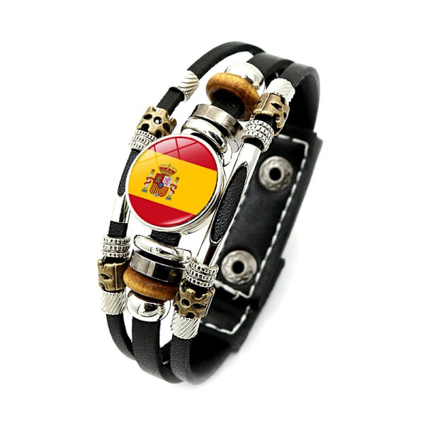 Mub palæstinensisk snap lås læderarmbånd vævet perlearmbånd udsmykning Spain