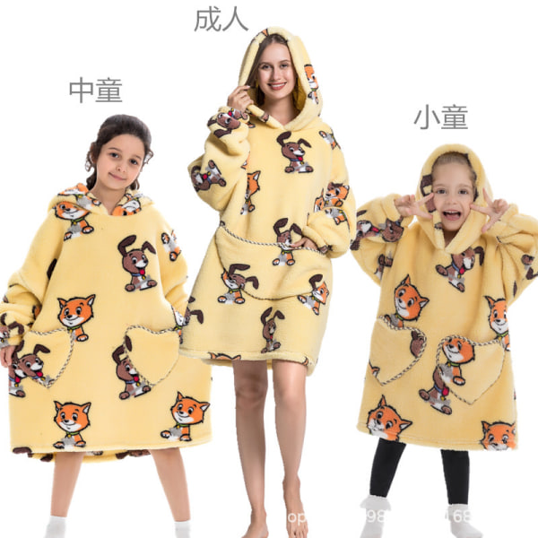 Mub- Huva bomull ull vinterjacka filt kostym tjock lat kostym TV-filt tv filt pyjamas tröja hoodie filt Cats and dogs 90CM