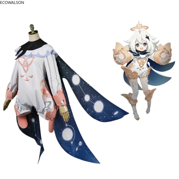 Mub- ecowalson Game Genshin Impact Vaatteet Paimon Cosplay Puku Naisille Tytöille Halloween Juhlat Cosplay Yhtenäinen Koko Sarja Lyhyt Peruukki cloth M