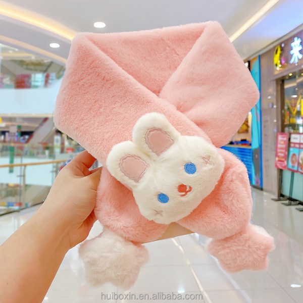 Mub- Wholesale 2022 Lovely Winter Children's Warm Scarf Cartoon Anime Cute Dog Melody Kitty Rabbit Hair Kids' Girls Neck Scarf 13