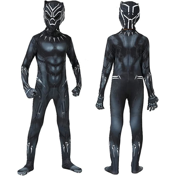 2022 Black Panther Bodysuit Cosplay Costume Party Jumpsuit Adult Kids Halloween Costume -a 140(130-140CM)
