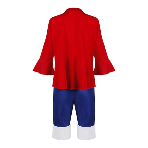 Luffy Cosplay Kostume Anime Monkey D Luffy Cosplay Uniform Hat Halloween Kostume Til Mænd Drenge Børn -a costume and hat kids 150