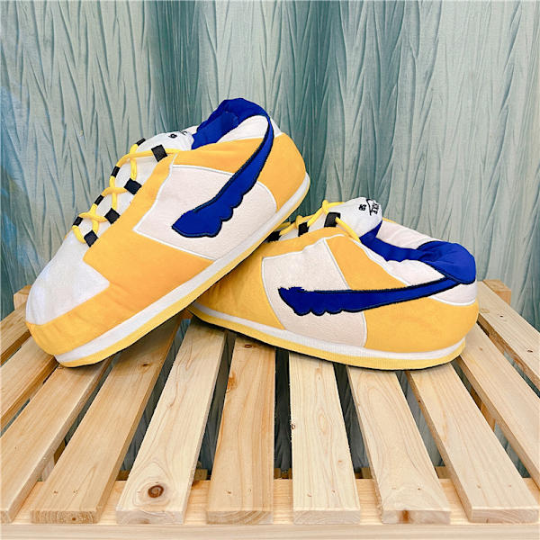 Mub- Par aj bomull tofflor bröd skor vattentät varm hem vinter duck yellow-white Leather bottom