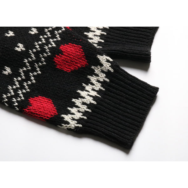Mub - Efterår/Vinter 2023 Ny Juletrøje Dametrøje Rund Hals Løs Lazy Fawn Jacquard Strik black M
