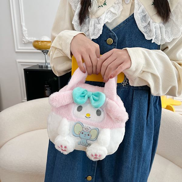 Mub- Söt tecknad filmväska Sanrio väska kulomi flickors crossbody-väska plyschleksak Melody-docka Crossbody bag - Melody