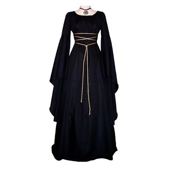 Medieval hekse kjole vampyr brud kostumer kvinder halloween karneval fest cosplay -a Green XXL