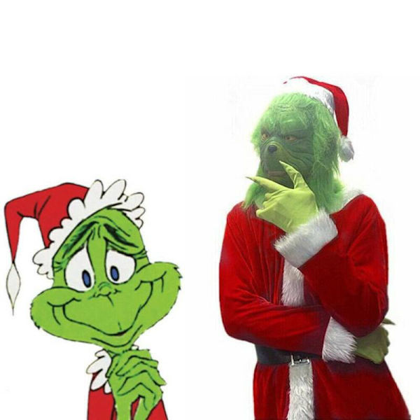 Grinch kysyy Cosplay Cosplay Kuinka Grinch varasti joulun Costume + Mask M