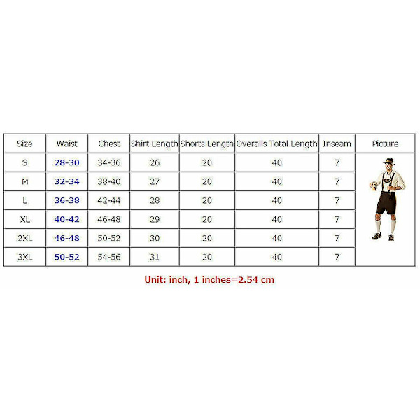 Men Bavarian Lederhosen German Oktoberfest Traditional Shorts Beer Guy Costume Hk -a M