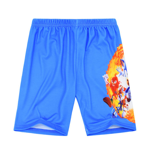 Sonic Kids 3D-printattu T-paita Lyhythihainen Anime Shorts Kaksiosainen -a 130cm