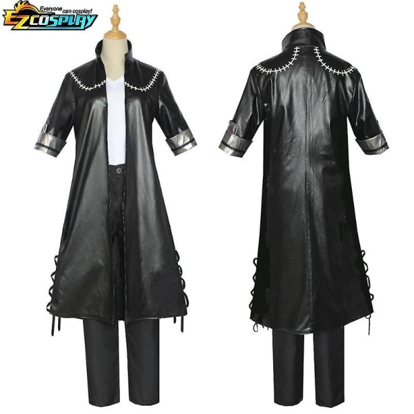 My Hero Academia Cosplay Kostyme Dabi Cosplay Svart Frakk Jakke Uniform Halloween Antrekk -a Costume and wig M