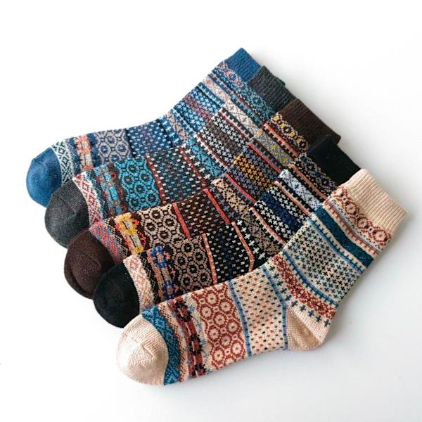 Mub- Syksy Talvi Herra Vintage Medium Puuvilla Sukat Paksuuntuneet sukat Villasukat Talvisukat Ohut piste ympyrät