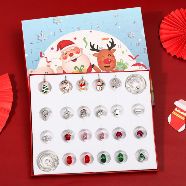 Guld julnedräkningskalender present kostym Diy pärlarmband advent julgran lind ox .C B