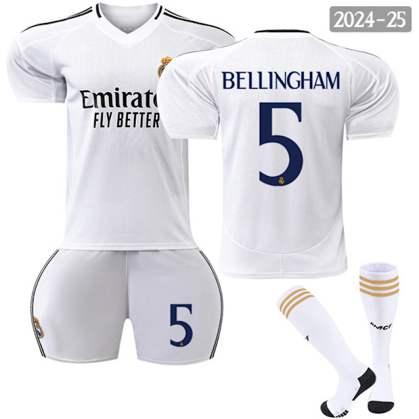 Xbi- 2425 ny Real Madrid Hjemme fodboldtrøje 5 Bellingham M