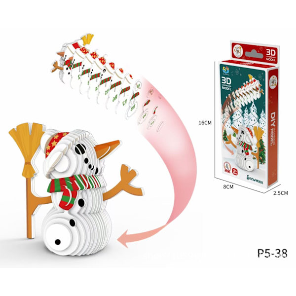 Mub- Stereo pussel 3D papper dinosaurie djur DIY jul tecknad modell leksaker 8