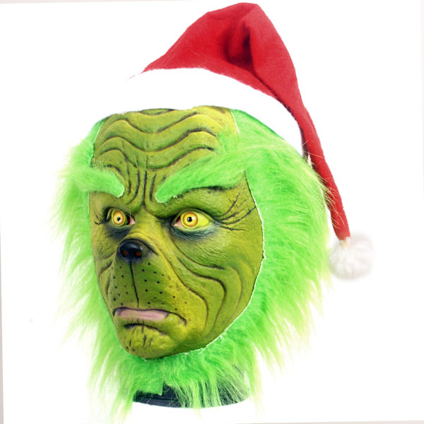Mub- Vihreäkarvainen hirviönaamio Grinch huppu Joulujuhla naamiaiset 1