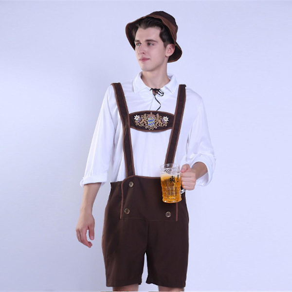 30 % off-black tyska män läder Lederhosen Oktoberfest horts Byxor Bayerska för män och pojkar . Apricot S