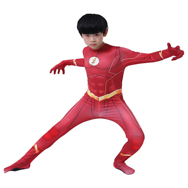 Mub- Halloween Lasten Supersankari Asu Cosplay Puku Zentai Onesie Asuste Bodysuit Hyppypuku Pojille -a Flash 1 120cm