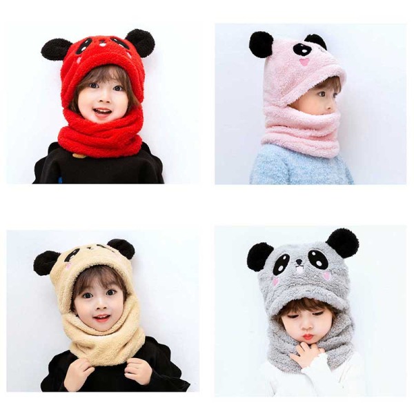 Mub- Winter Children Hat Plus Fleece Kids Caps Cartoon Hat For Girls Boys Scarf Thicken Cap Newborn Photography Baby Stuff 50~54cm-6