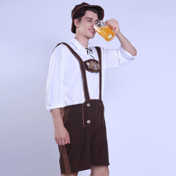 30 % off-black tyska män läder Lederhosen Oktoberfest horts Byxor Bayerska för män och pojkar . Apricot S