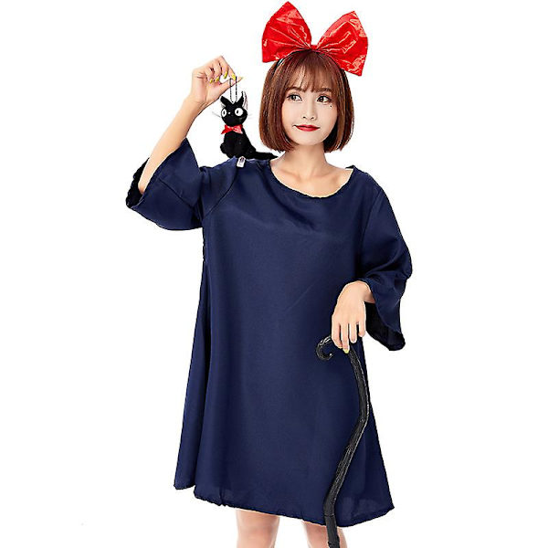 Japansk heks Otaku Kiki Cosplay kostyme voksen enkel japansk liten heks heks kjole -a 175cm