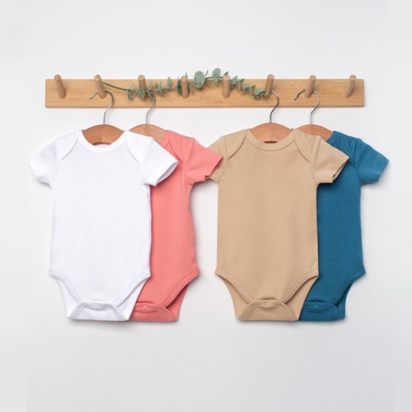 Mub- 202 GOTS Certified Organic Cotton Kids Infant Clothing New Born Romper Plain Baby Summer Bodysuit 3 85cm