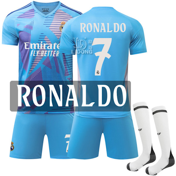 Xbi- 2425 Real Madrid Blå Fotbollströja Tröja 7 RONALDO #22