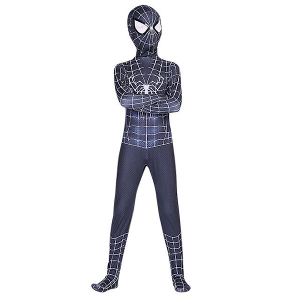 Mub- Red Black Spiderman Costume Spider Man Suit Spider-man Costumes Children Kids Spider-man Cosplay Clothing Halloween Costume 2 140