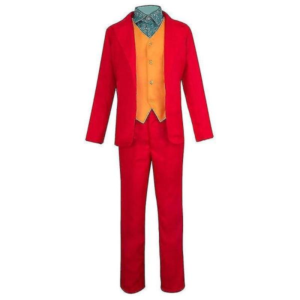 Klovn Joker Kostume Rød Jakkesæt Bukser Skjorte Outfits Halloween Kostumer Til Børn Mænd Karneval Maskerade Fest Joker Cosplay -a Adults S Suit