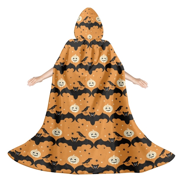 Mub- Print Custom High Quality Smooth Fabric Children's Halloween Cloak Horrible Pumpkin Eyes Decorations Best Gift for Boys and Girl ZXQFJ0118F57-1 L