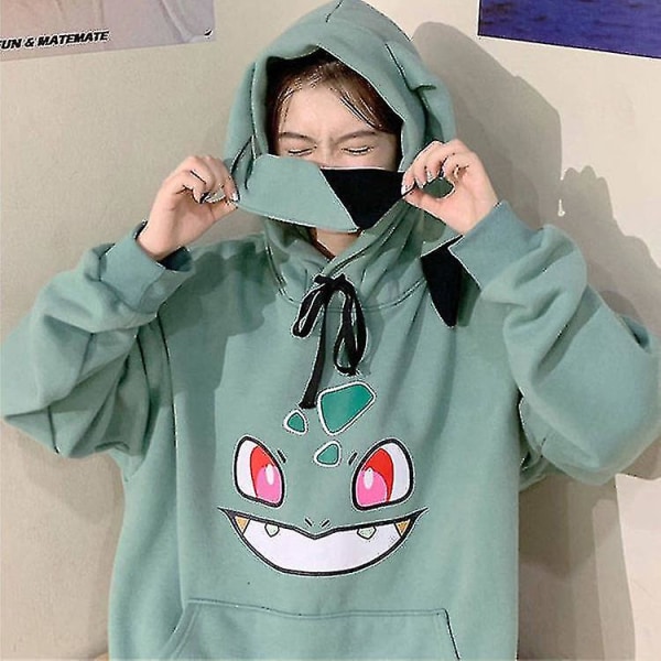 Ef Pikachu Sweatshirt Hoodie Jakke Løs H -i green l