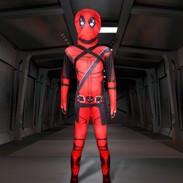 Deadpool Bodysuit Halloween Cosplay kostymer för barn Z Red M/120