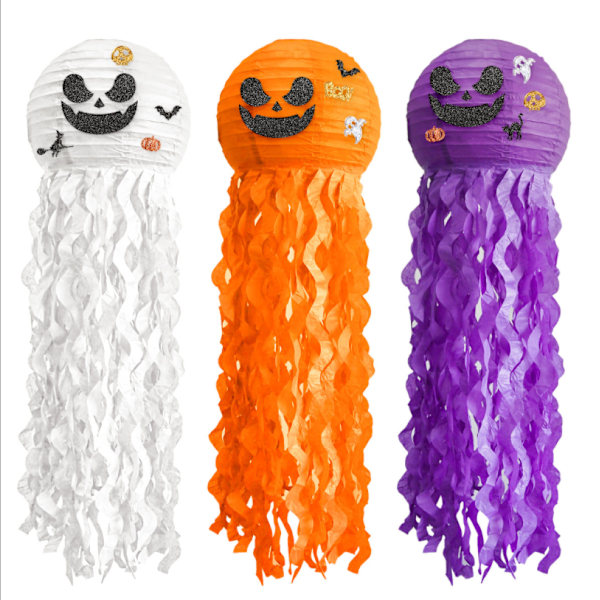 Mub- halloween 2023 cross-border halloween lantern jellyfish pumpkin paper lantern  decorations outdoor halloween decoration 1