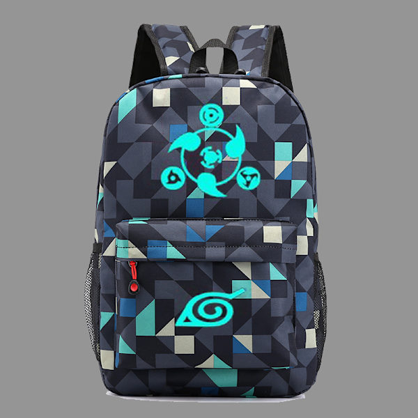 Ny Naruto skrivhjulöga lysande skolesekk koreansk ryggsekk diamond blue