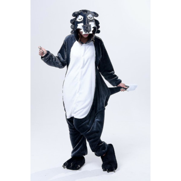 Halloween Unisex Onesie Kigurumi Fancy Dress Kostym Huppari Pyjama Yöpuku-9-1 Wolf M for 160-170cm