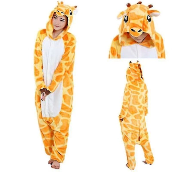 Unisex Vuxen Kigurumi djurkaraktärskostym Onesie Pyjamas Onepiece L Giraffe