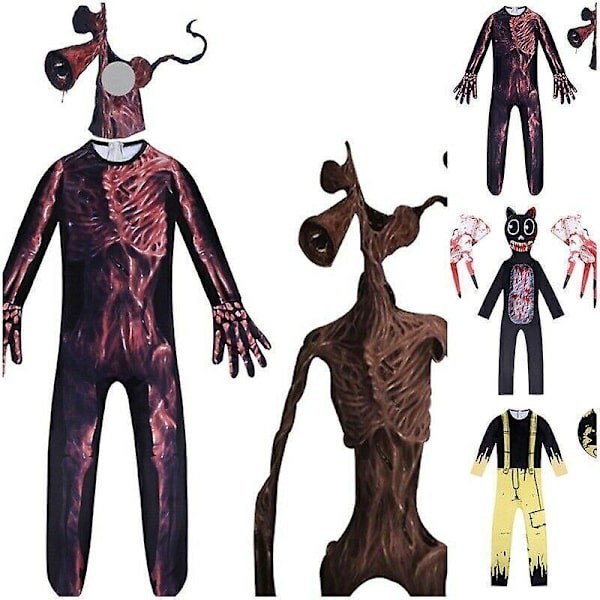 Lasten poikien sireenipää Halloween cosplay -asu puku haalari naamiaisasu -a B 7-8 years