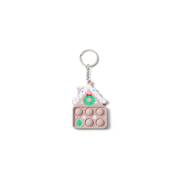 Mub- Custom Pattern Mini Rainbow Push Bubble Decompression Cartoon Christmas Silicone Keychain NO.2