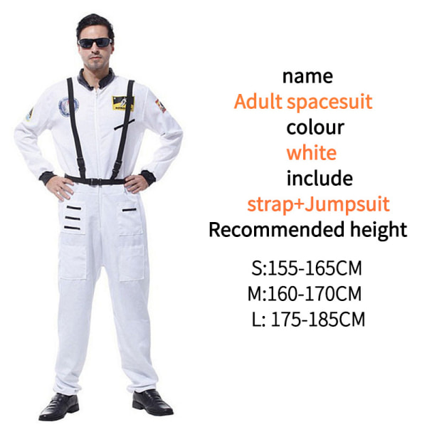Astronaut Costume Space Suit For Adult Cosplay Costumes Zipper Halloween Costume Couple Flight Jumpsuit Plus Size Uniform -a Blue for Women XL