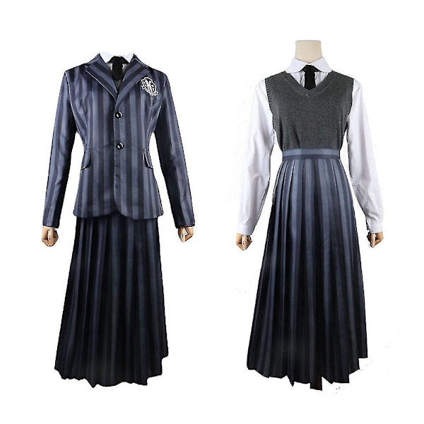 Onsdag Adams Kläder Familjen Addams Värdinnan Tess Cosplay Performance Dansklänning Kostym Cosplay Karneval Barn Vuxna Flickor Damer 5 kids 110