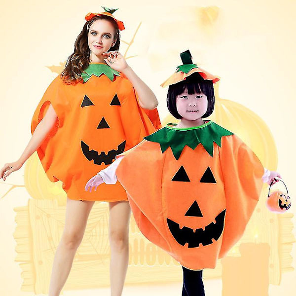 Halloween-asu, kurpitsan muotoinen kurpitsameikki, show-asu, kurpitsapuku, pehmeä ja mukava -a child