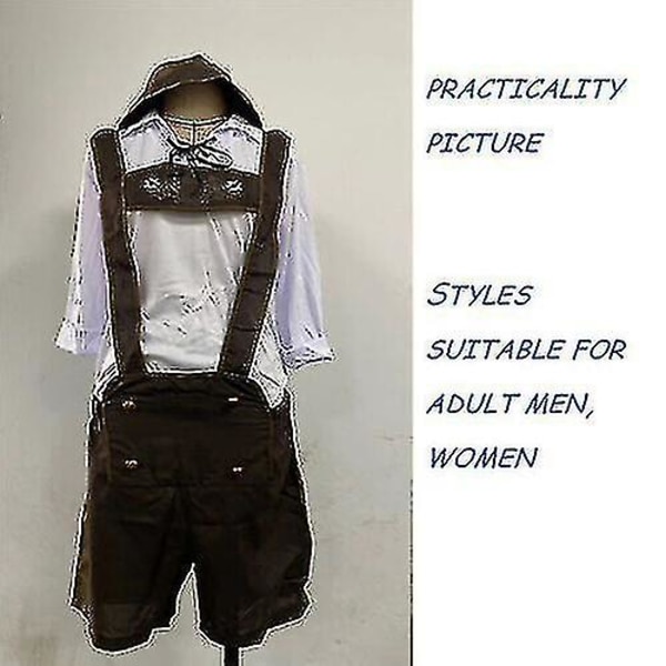 Miesten baijerilaiset nahkahousut, saksalainen Oktoberfestin perinteiset shortsit, olutkaverin asu -a 2XL