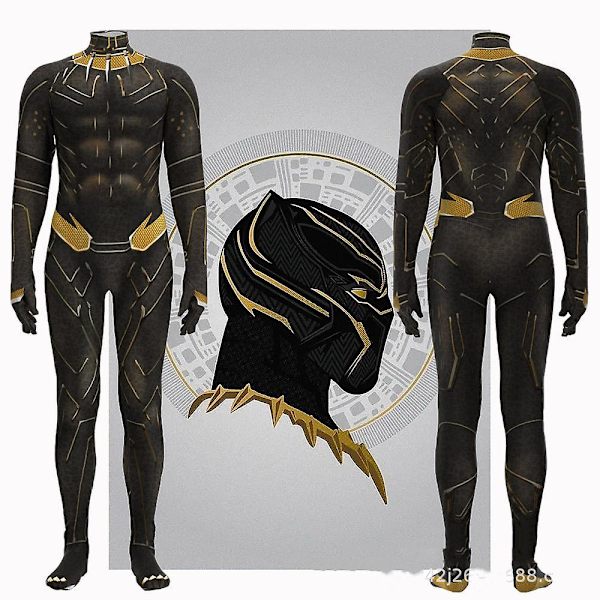 Black Panther Bodysuit CosplayParty Jumpsuit Vuxen pojkdräkt 100cm