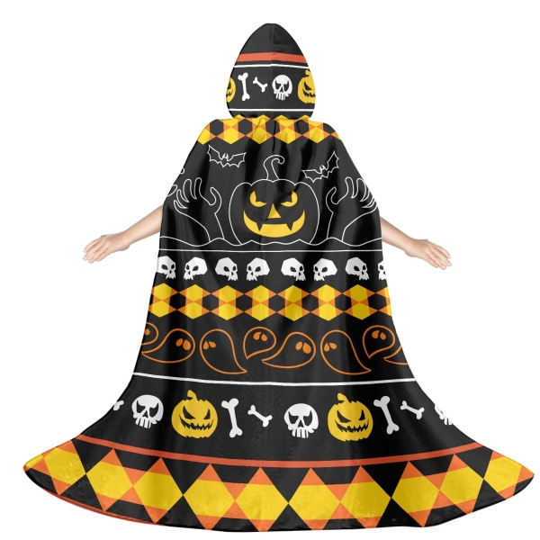 Mub- Skriv ut tilpasset høykvalitets glatt stoff barnas Halloween-kappe Skrekkelige gresskarøyne-dekorasjoner Beste gave til gutter og jenter ZXQFH1551F57-1 S