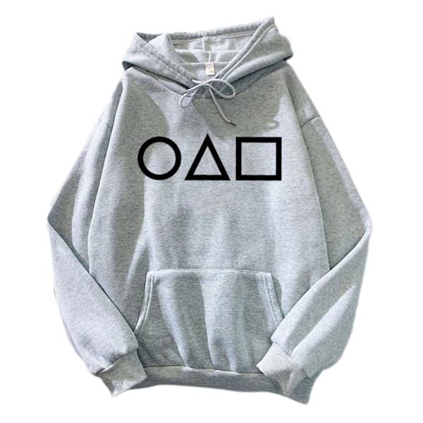 Squid Game Hoodie Løs Vinter Langærmet Casual Hood Top . grey M