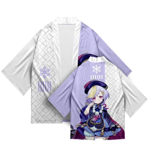 Mub- 26 stiler Genshin Impact Xiao Zhong Li Qiqi Cosplay 3D-utskrift Haori Anime Kimono Kappe Anime Tegneserieklær 12 3 XL