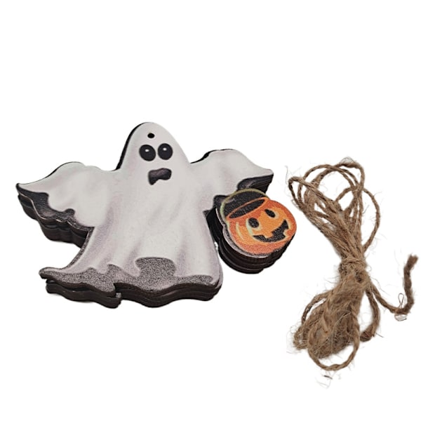 Mub- Halloween-koristeet Lepakko Noita Hämähäkki Aave Kurpitsa Hirviö Puiset Ripustettavat Kortit Kotiin Ulko- ja Sisätilojen Koristeluun 4 11.4*8.5cm 10g