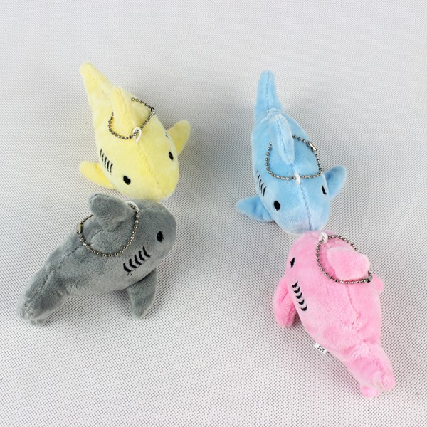 Mub- 10cm mini leketøy design kawaii søt myk nøkkelring nøkkelkjede tegneserie bjørn bærende dukke leketøy hai plysj nøkkelring for ryggsekker 2 10CM