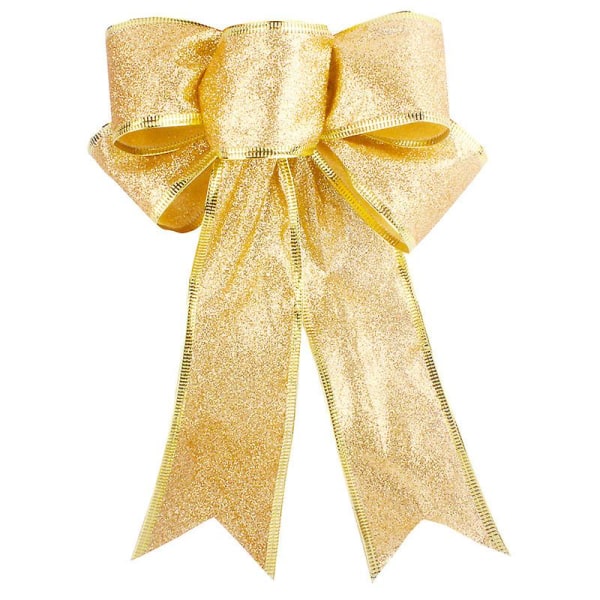 Xmas Stor rosett Julgransprydnadsfest 3st-guld .c