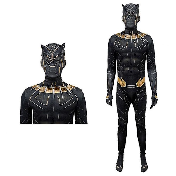 Black Panther Bodysuit CosplayParty Jumpsuit Vuxen pojkdräkt 100cm