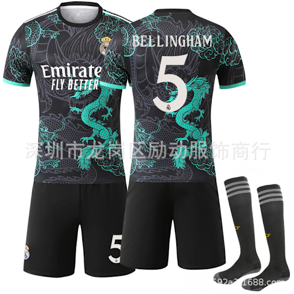 Xbi- 2526 Svart & Grön Real Madrid Special Edition Dragon Mönster football 5 BELLINGHAM #S